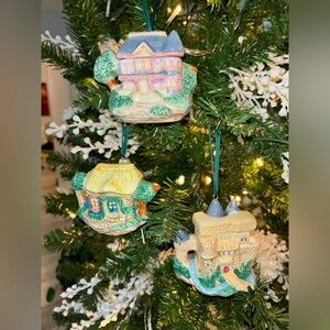 Charming Holiday Village Ornament Set